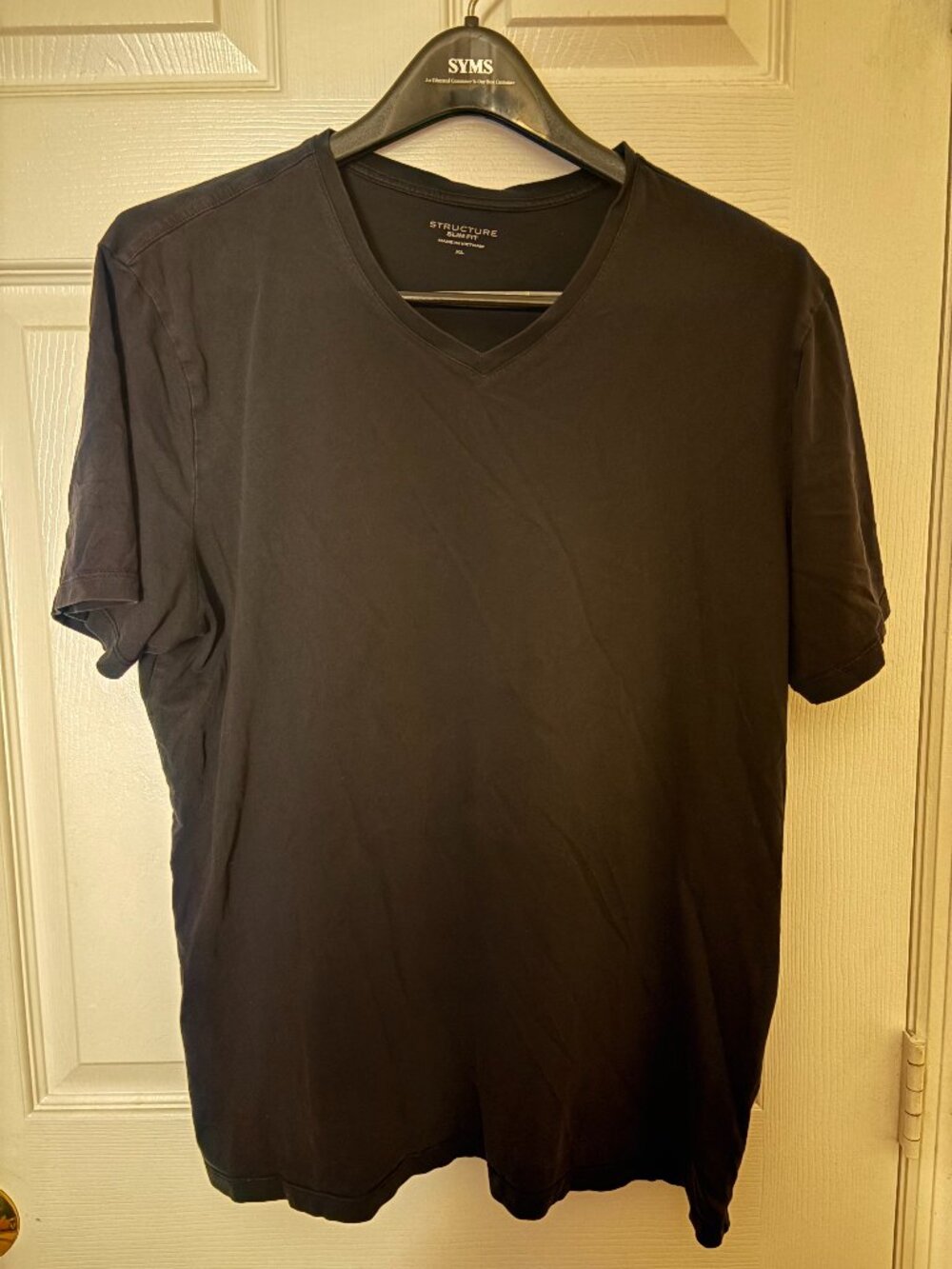 Structure Slim Fit XL Black V-Neck